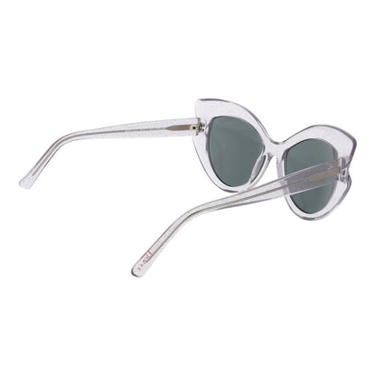 Andy Wolf Purple Unisex Sunglasses – Chic Cat Eye Frame with Grey Mirrored Lenses, 59mm