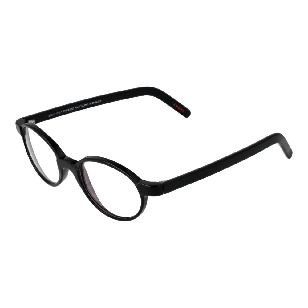 Andy Wolf Black Unisex Optical Frames – Round Full-Rim, 48mm