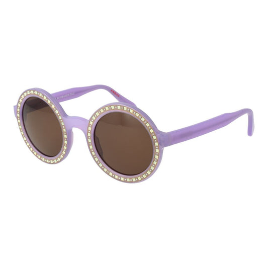 Andy Wolf Purple Unisex Sunglasses – Round Frame with Brown Lenses