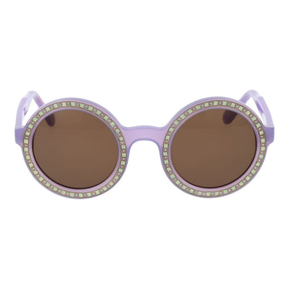 Andy Wolf Purple Unisex Sunglasses – Round Frame with Brown Lenses