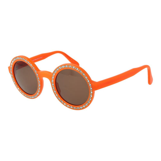Andy Wolf Unisex Sunglasses – Orange Full-Rim Frame with Brown Lenses, 46mm