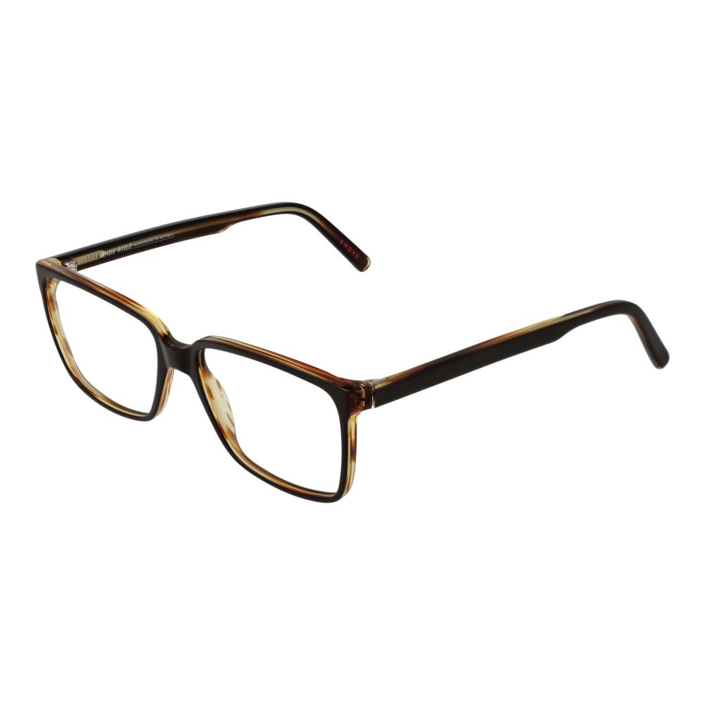 Andy Wolf Brown Unisex Optical Frames – Rectangle Full-Rim, 55mm