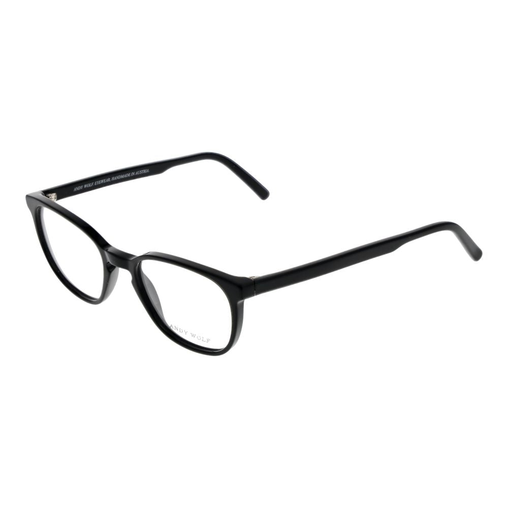 Andy Wolf Black Unisex Optical Frames – Round Full-Rim, 50mm