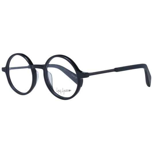 Yohji Yamamoto Black Unisex Optical Frames – Panto Design, 47mm
