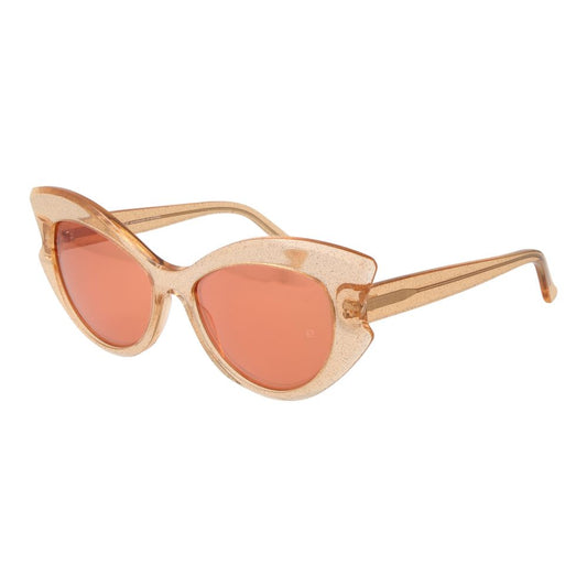Andy Wolf Unisex Sunglasses – Orange Cat Eye Frame with Mirrored Lenses, 58mm