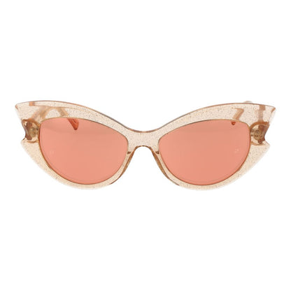 Andy Wolf Unisex Sunglasses – Orange Cat Eye Frame with Mirrored Lenses, 58mm