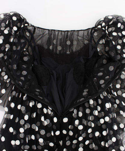  - Elegant Polka Dotted Ruffled Dress