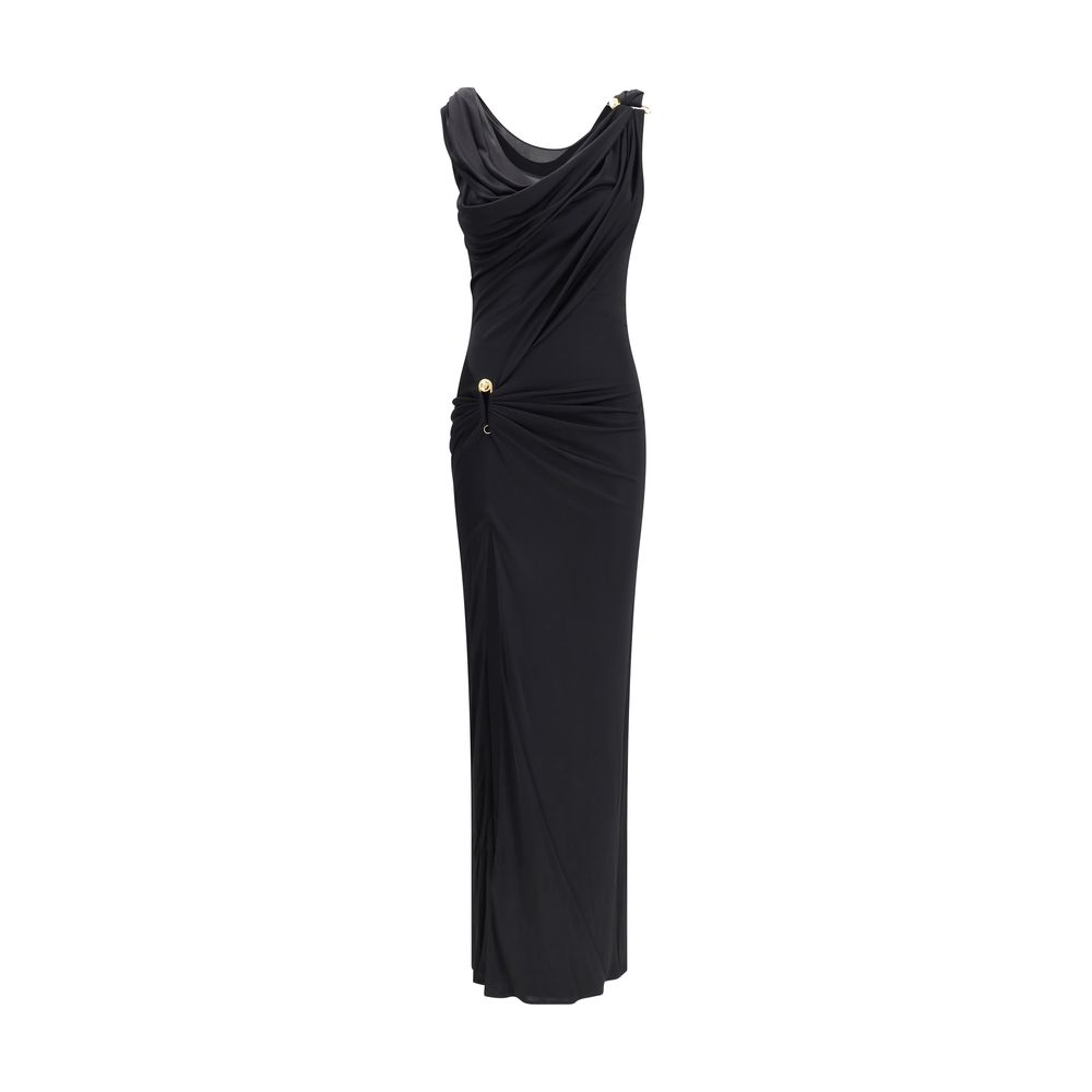 Versace Draped Jersey Long Dress