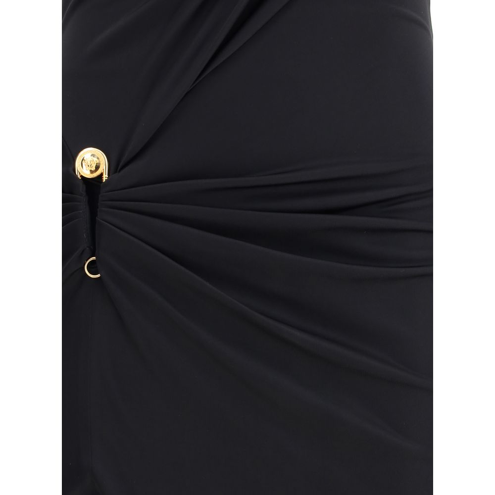 Versace Draped Jersey Long Dress