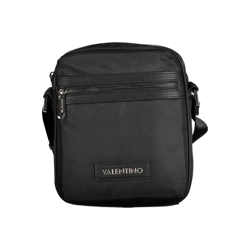 Valentino Bags Black Faux Leather Shoulder Bag with Adjustable Strap