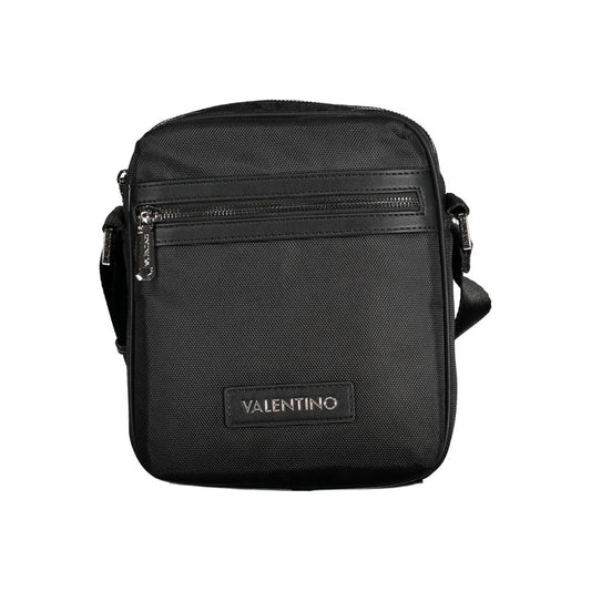 Valentino Bags Black Faux Leather Shoulder Bag with Adjustable Strap