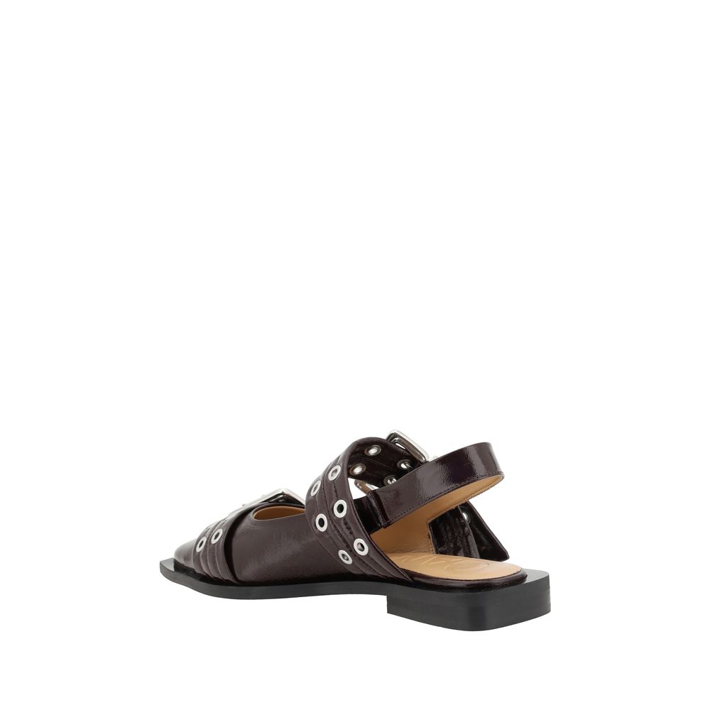 Ganni Buckle Ballerinas - Elegant Slingback Style