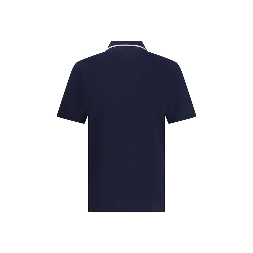 Ferragamo Blue Cotton Polo Shirt - Elegant Casual Wear