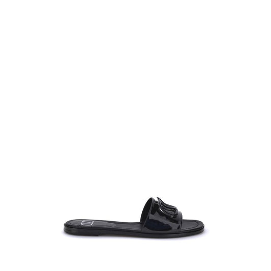 Valentino Garavani Patent Leather VLogo Slide Sandals