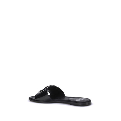 Valentino Garavani Patent Leather VLogo Slide Sandals