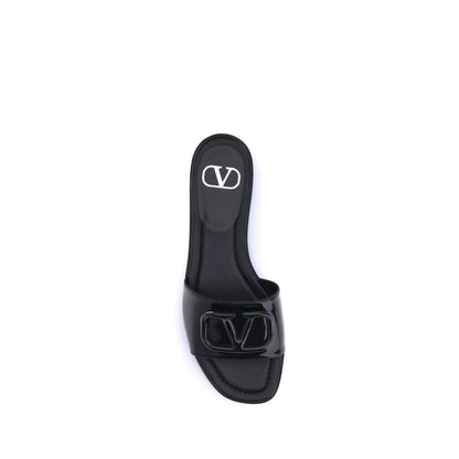 Valentino Garavani Patent Leather VLogo Slide Sandals