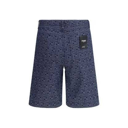 Fendi Denim Shorts with FF Jacquard Pattern