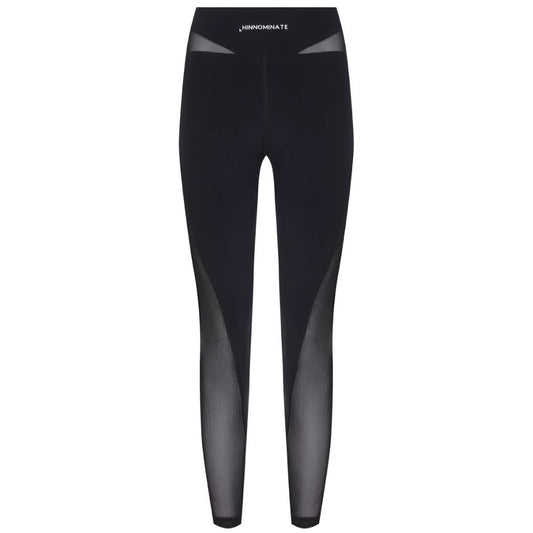 Hinnominate Black Sheer Detail Sports Leggings for Women