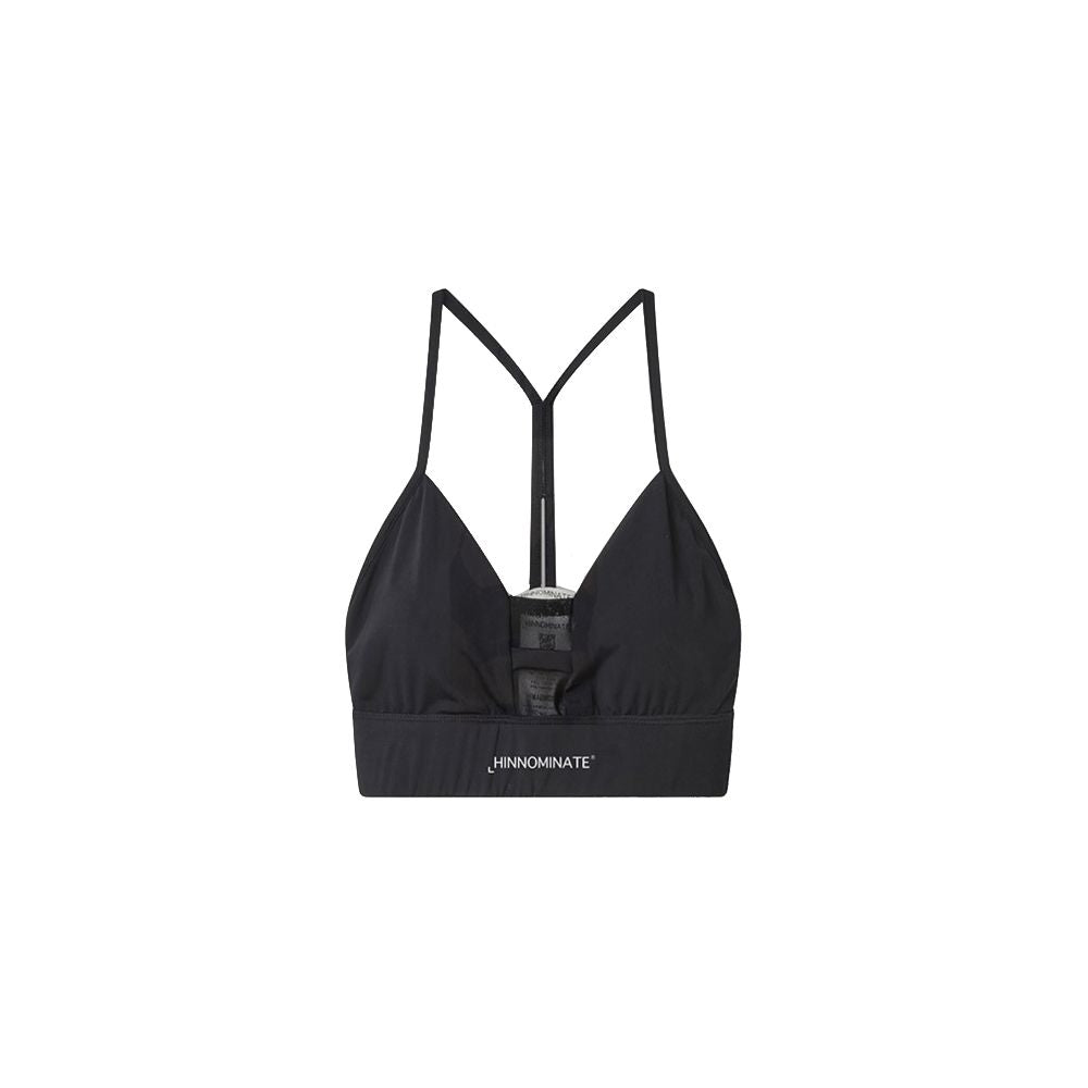 Hinnominate Black Nylon Fitness Top with Tulle Insert