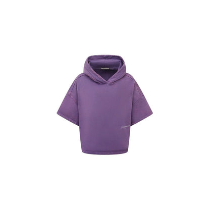 Hinnominate Purple Cotton Short-Sleeved Hoodie