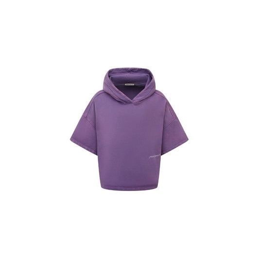 Hinnominate Purple Cotton Short-Sleeved Hoodie