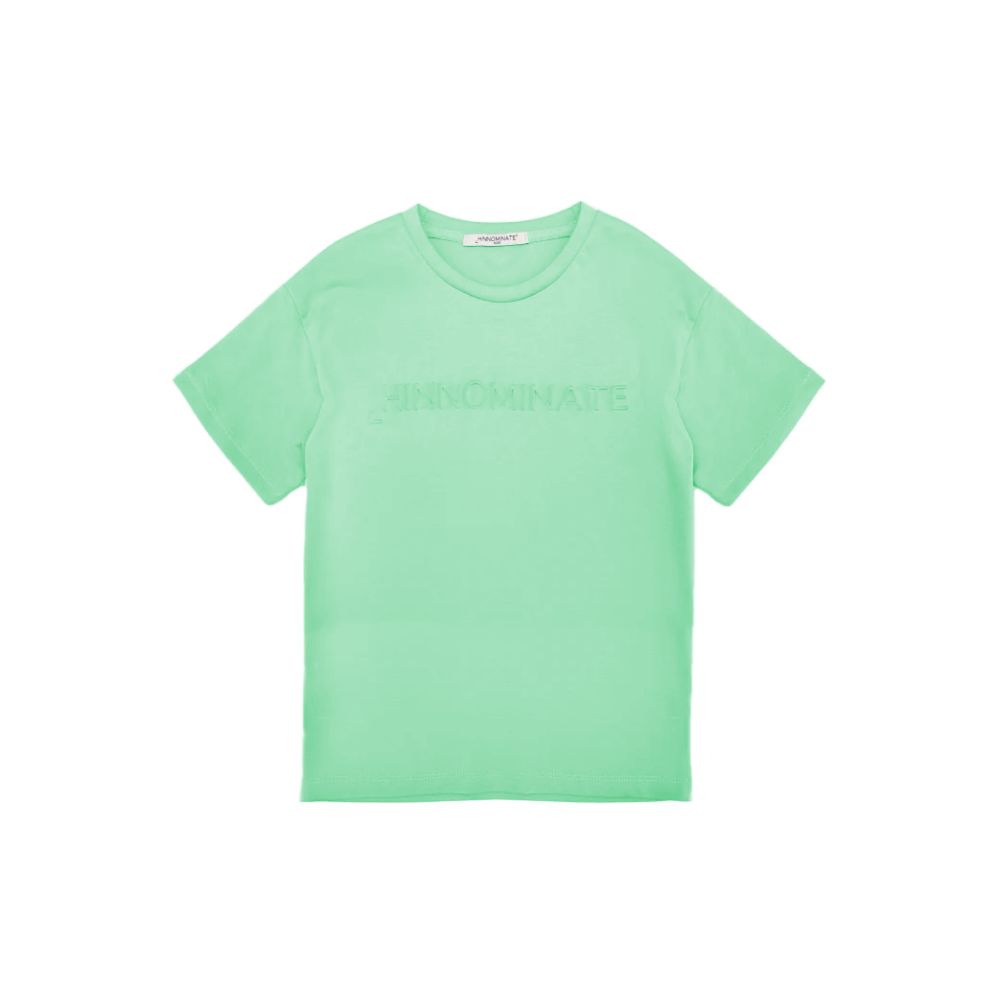 Hinnominate Green Cotton T-Shirt with Embossed Logo
