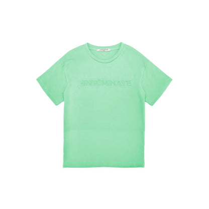 Hinnominate Green Cotton T-Shirt with Embossed Logo
