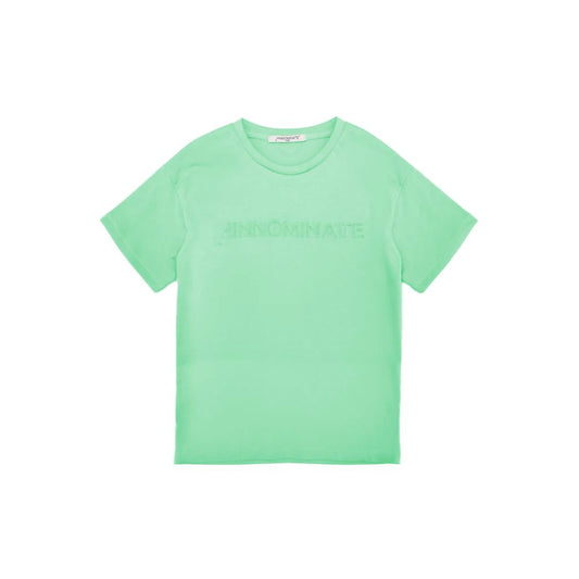 Hinnominate Green Cotton T-Shirt with Embossed Logo