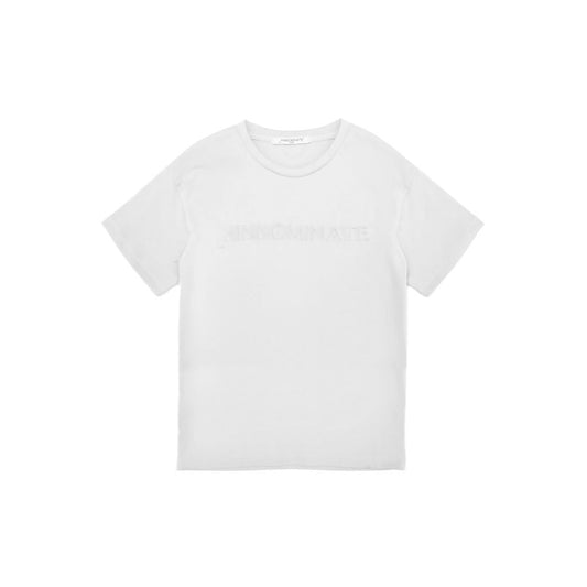 Hinnominate White Cotton T-Shirt with Embossed Logo