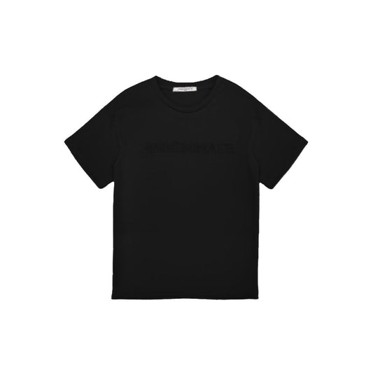 Hinnominate Black Cotton T-Shirt with Embossed Logo