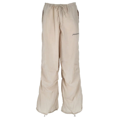 Hinnominate High-Waisted Beige Nylon Trousers