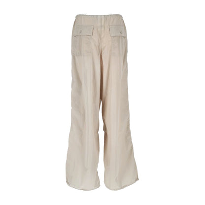 Hinnominate High-Waisted Beige Nylon Trousers
