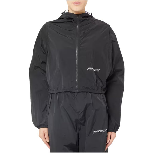 Hinnominate Black Nylon Jacket with Hood
