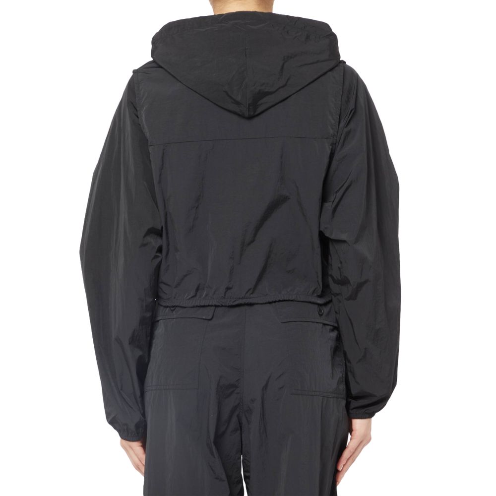 Hinnominate Black Nylon Jacket with Hood