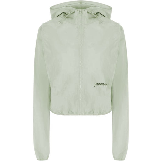 Hinnominate Green Nylon Jacket with Hood