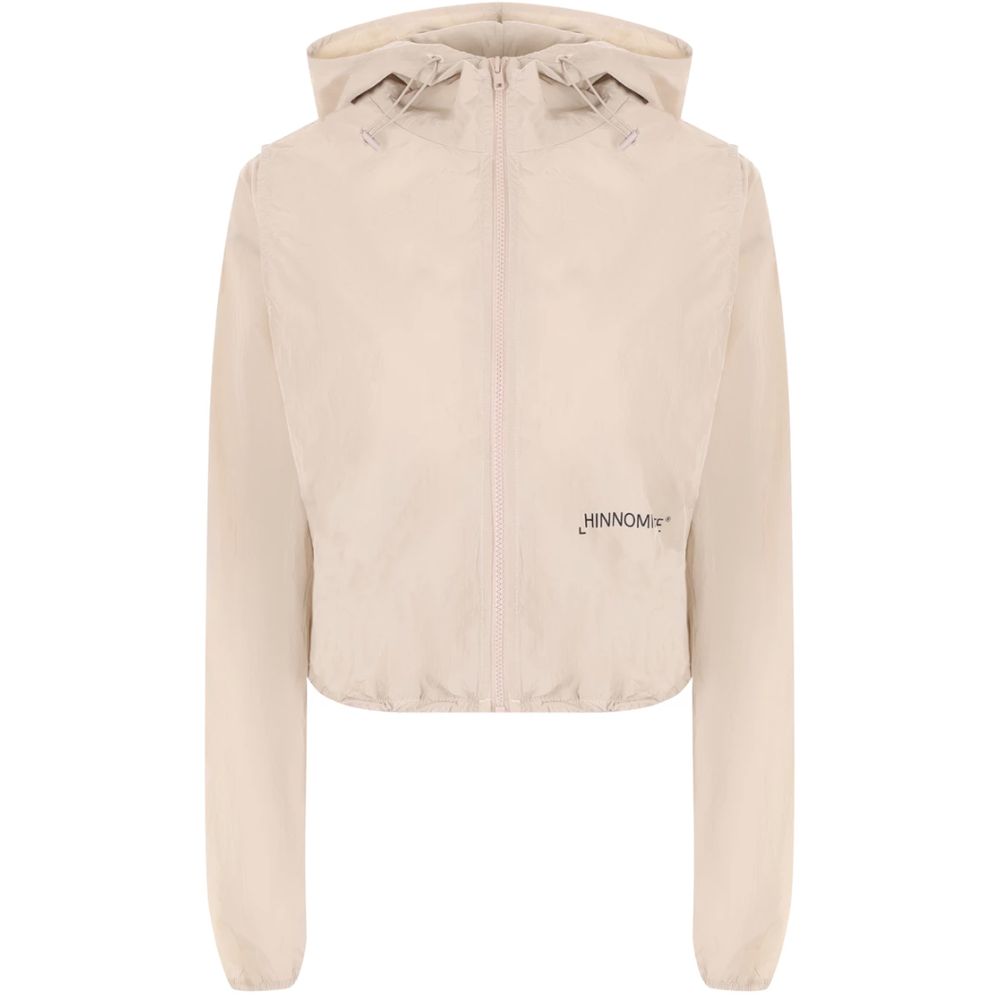 Hinnominate Beige Nylon Jacket with Hood