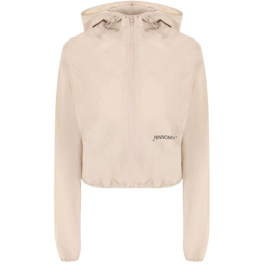 Hinnominate Beige Nylon Jacket with Hood