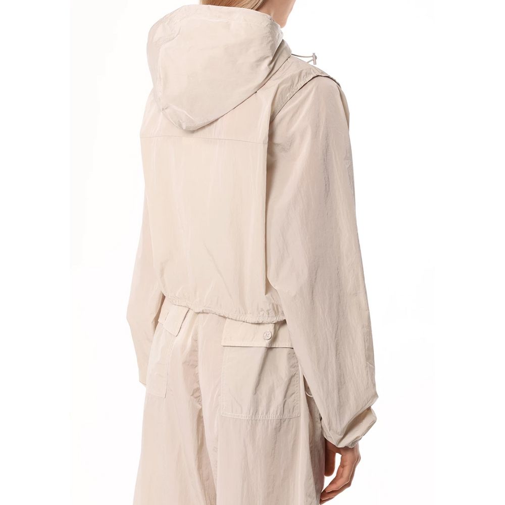 Hinnominate Beige Nylon Jacket with Hood