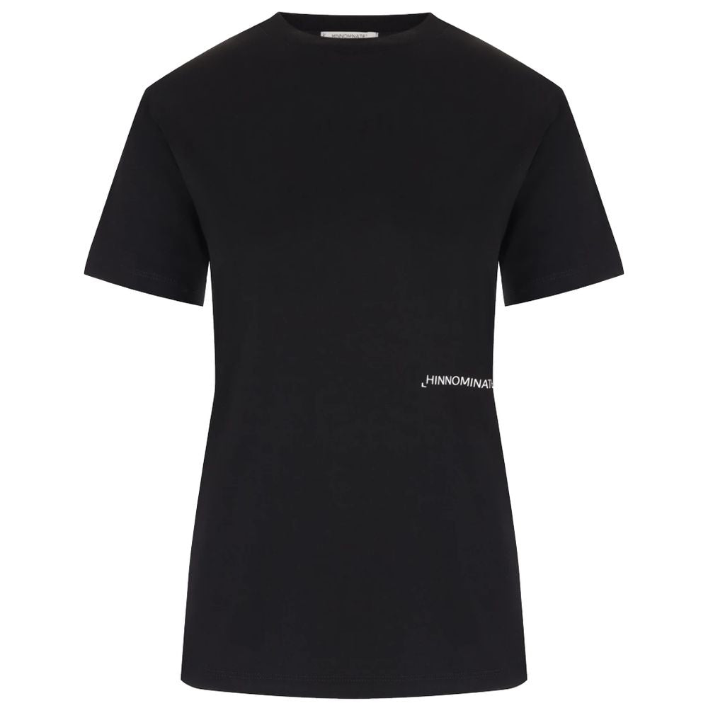 Hinnominate Black Cotton Short-Sleeved T-Shirt with Logo Print
