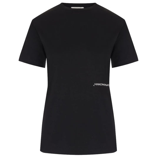 Hinnominate Black Cotton Short-Sleeved T-Shirt with Logo Print