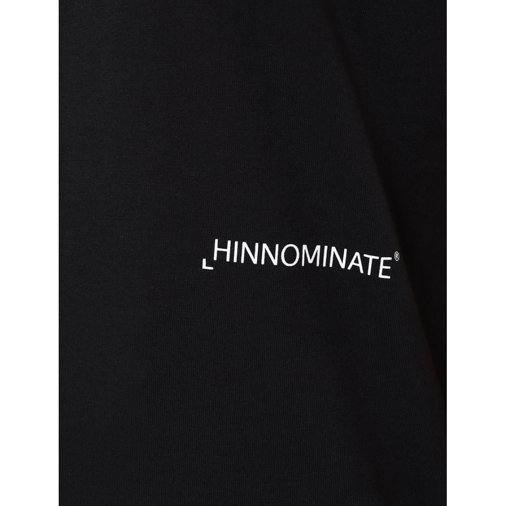 Hinnominate Black Cotton Short-Sleeved T-Shirt with Logo Print