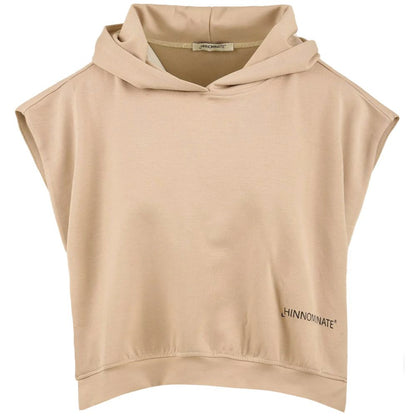 Hinnominate Beige Cotton Sweater - Sleeveless Modal Blend Hoodie