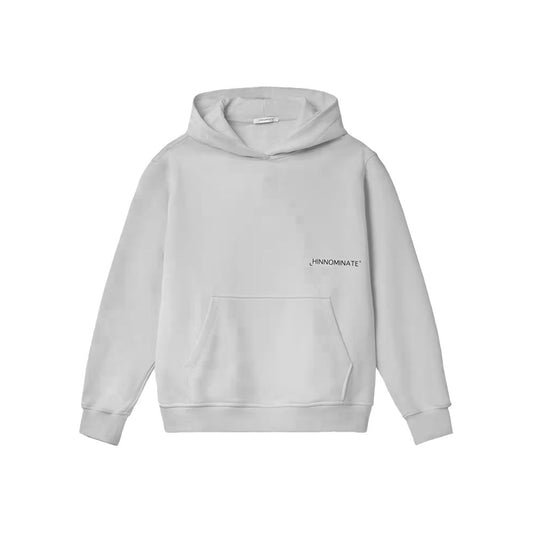 Hinnominate Gray Cotton Sweater with Hood and Pocket