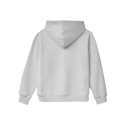 Hinnominate Gray Cotton Sweater with Hood and Pocket
