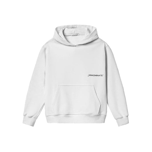 Hinnominate White Cotton Sweater with Hood