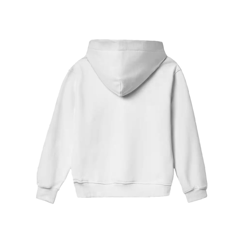 Hinnominate White Cotton Sweater with Hood