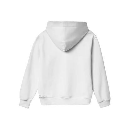 Hinnominate White Cotton Sweater with Hood