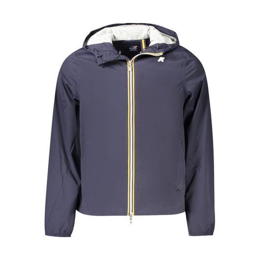 K-WAY Blue Nylon Men Jacket - Stylish Water-Resistant Outerwear