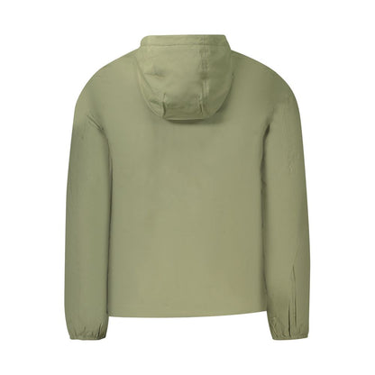 K-WAY Green Nylon Long-Sleeved Jacket for Men