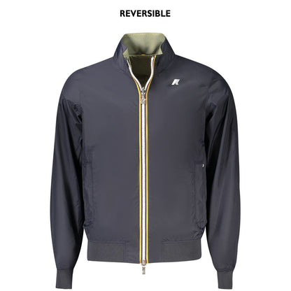 K-WAY Blue Nylon Men Jacket - Waterproof Reversible